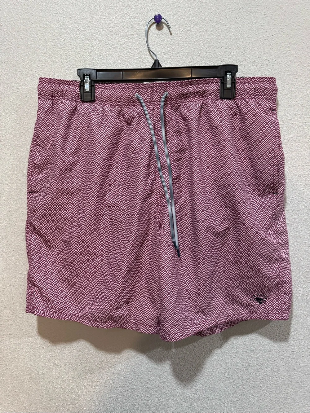 Ted Baker London Men’s Red Maroon Geometric Swim Trunks XL/36 Designer Quality